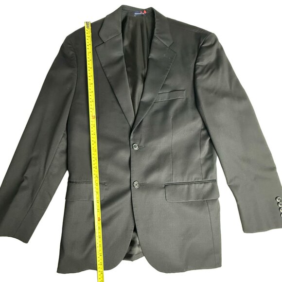 Stafford Black Two Button Vented Notch Blazer Sport Coat Suit Jacket - Picture 8 of 9